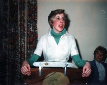 Gwen Hoppes speaking to BPWC, Feb 1977